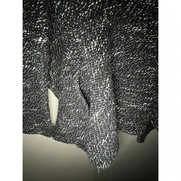 BNCI Blanc Noir Womens Small Drape Open Front Shawl Cardigan Heathered Black - Picture 4 of 5